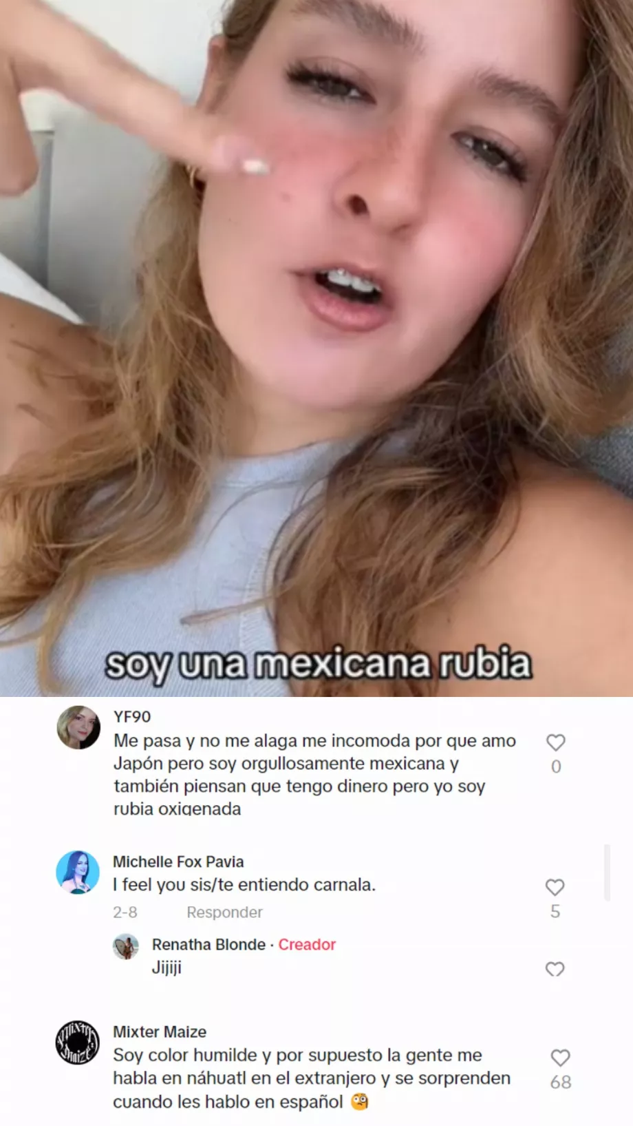 Le clip a divisé les commentaires sur TikTok. Photo : @renathablonde16, TikTok