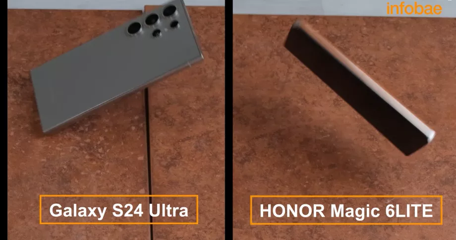 Les deux appareils, HONOR magic6 lite et Samsung S24 Ultra, ont été mesurés par rapport aux mêmes tests (Infobae)