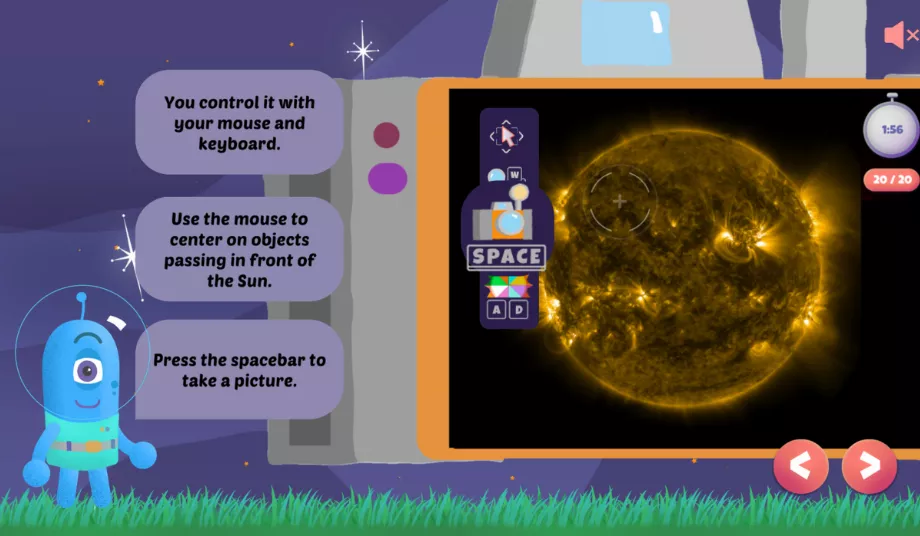 Il est possible d'utiliser le curseur pour faire la mise au point sur des objets passant devant le Soleil. (NASA)
