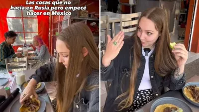La russe montre les bonnes manières qu'elle a apprises au Mexique et qu'elle n'a pas pratiquées dans son pays | VIDÉO