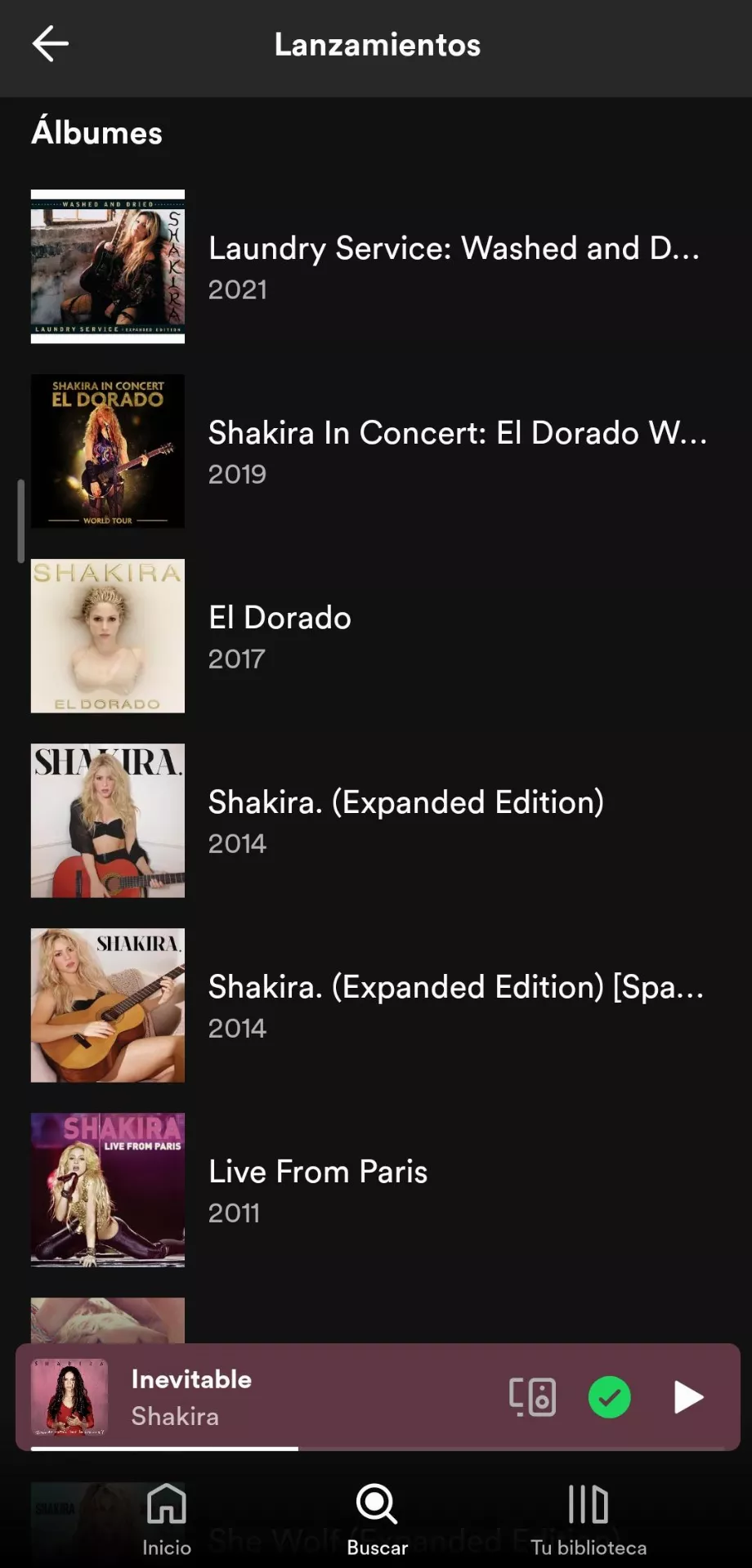 Tous les albums studio se trouvent sur Spotify. (Spotify)
