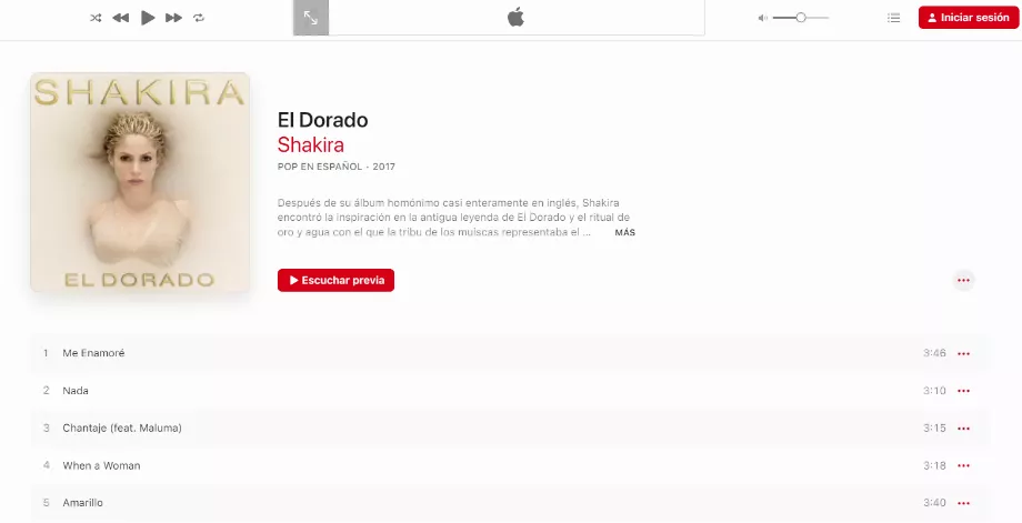 El Dorado est le dernier album studio de Shakira. (Apple Musique)