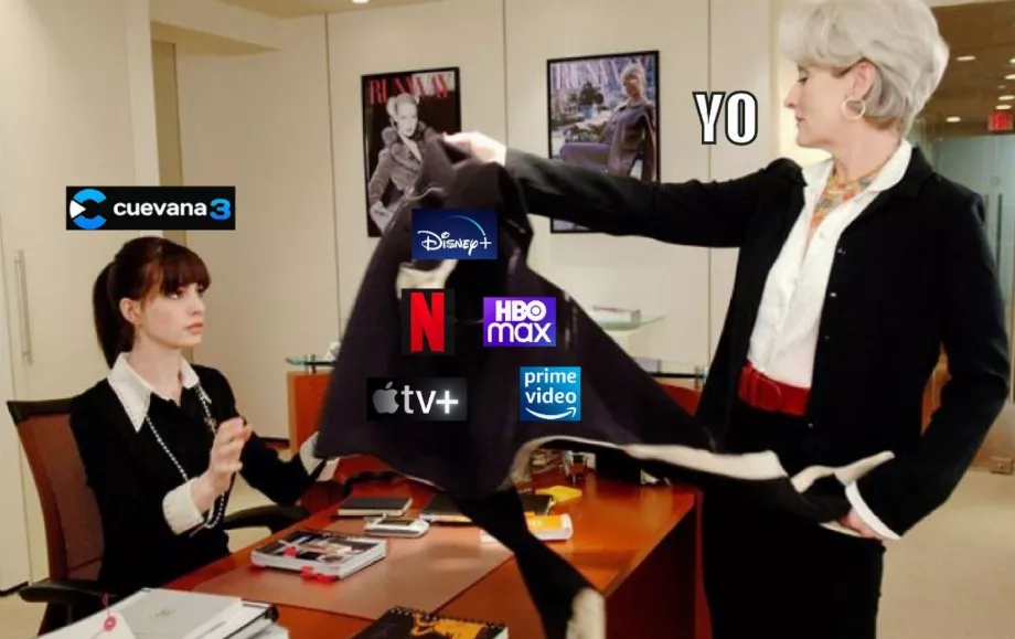 Depuis l'arrivée de Cuevana, plusieurs mèmes ont été lancés sur sa concurrence avec les principales plateformes de streaming. (Photo : prise de X)
