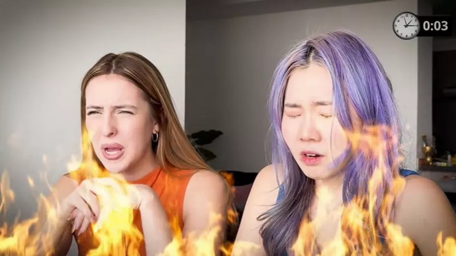 Kim et Chingu ont trop souffert en essayant chacun des piments mexicains (YouTube Kim Migneault)