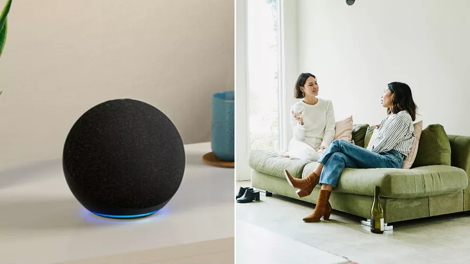 Alexa, via son appareil Echo, peut enregistrer la voix de ses utilisateurs. (Photocomposition : Infobae)