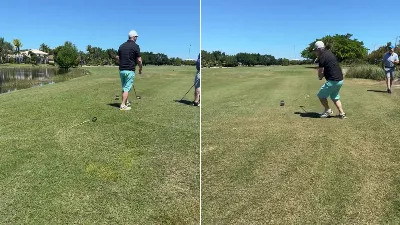 Ils jouaient au golf et tout a été déformé par une blague au milieu du terrain de jeu