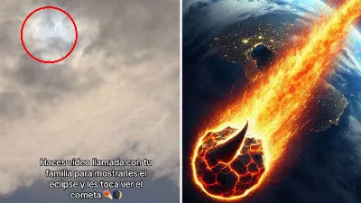 Était-ce la comète du diable ? Un Mexicain capture un objet étrange lors de l'éclipse solaire totale au Canada | VIDÉO