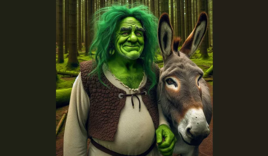 La représentation réaliste de Shrek selon l'intelligence artificielle. (Copilote)