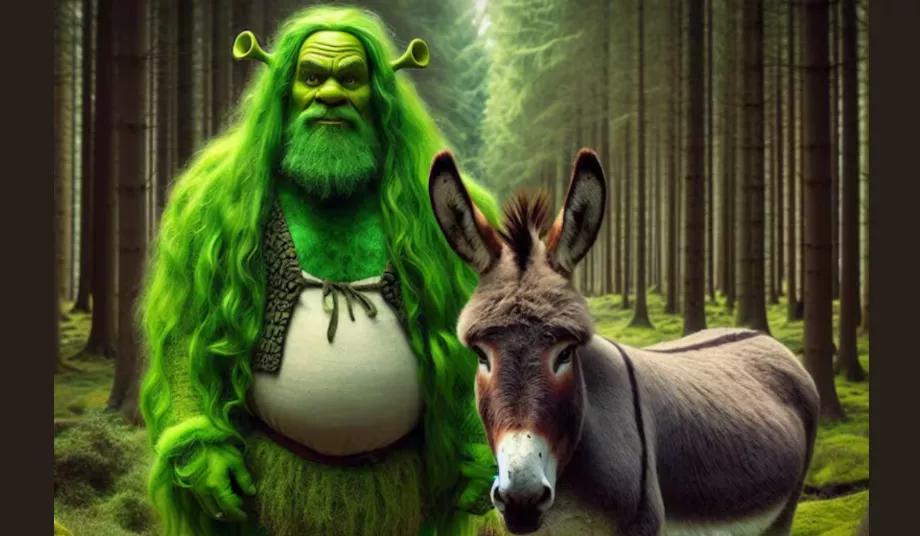 Voilà à quoi ressembleraient Shrek et Donkey dans la vraie vie, selon Copilot. (Copilote)