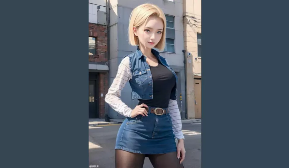 Dans ce cas, Android 18 était représenté avec des fonctionnalités asiatiques. (Waifu.Ai)
