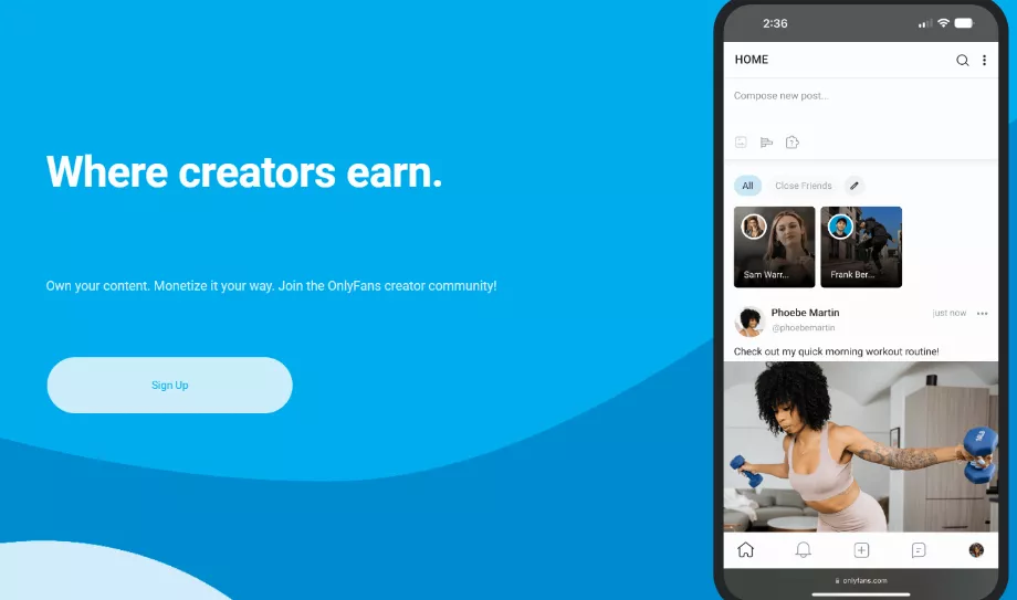 La plateforme prélève 20 % des bénéfices des créateurs. (Uniquement les fans)