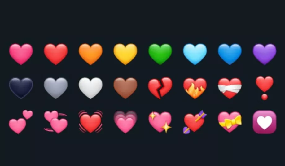 Le cœur a été l’un des premiers emojis de l’histoire et compte actuellement plus de 20 versions. (Infoba)