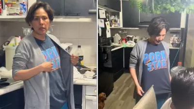Une mère de famille devient virale pour avoir porté une chemise avec une légende controversée : « Je ne savais pas qu'il était écrit 'star du porno' » | VIDÉO