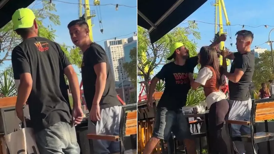 Une dure confrontation entre un vendeur ambulant et un jeune homme en pleine rue dans la ville de Buenos Aires (X)