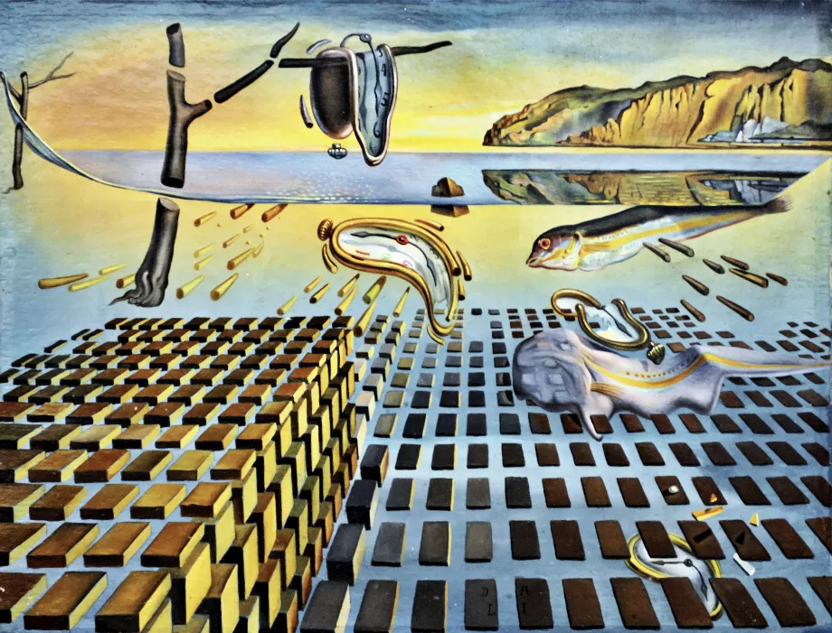 Tableau de Salvador Dalí : « Désintégration de la persistance de la mémoire » 1952-54 (Crédit : The Grosby Group)