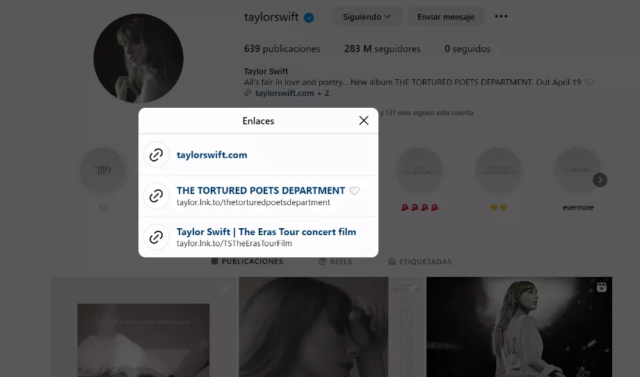 Les artistes donnent généralement toutes les nouvelles de leurs tournées sur leurs réseaux. (Instagram : taylorswift)