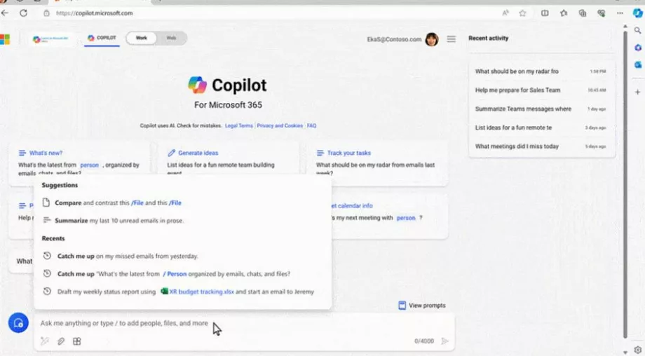 Le Chatbot aidera à compléter les invites afin que les utilisateurs obtiennent les meilleurs résultats. (Copilote)
