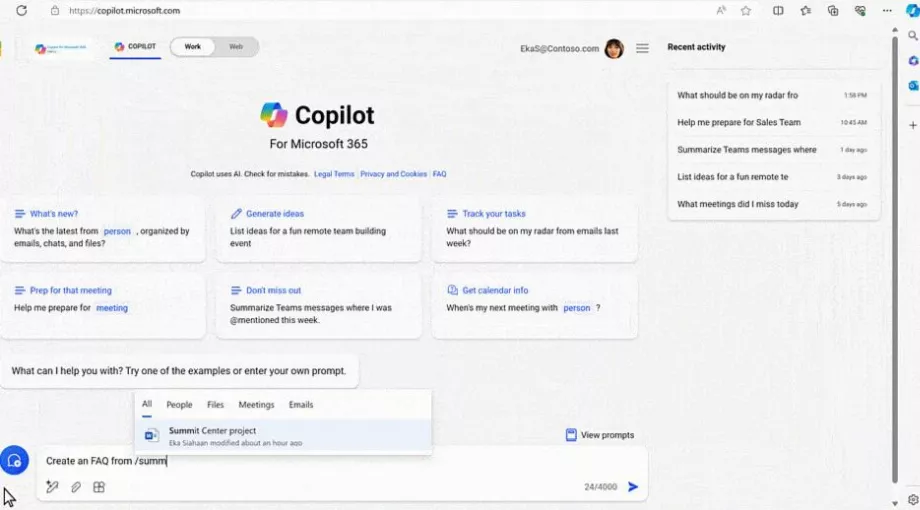 Le Chatbot aidera à compléter les invites afin que les utilisateurs obtiennent les meilleurs résultats. (Copilote)