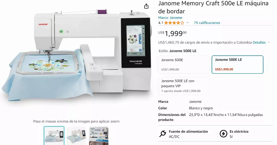 Cette machine à broder peut suivre des motifs prédéfinis. (Amazone)