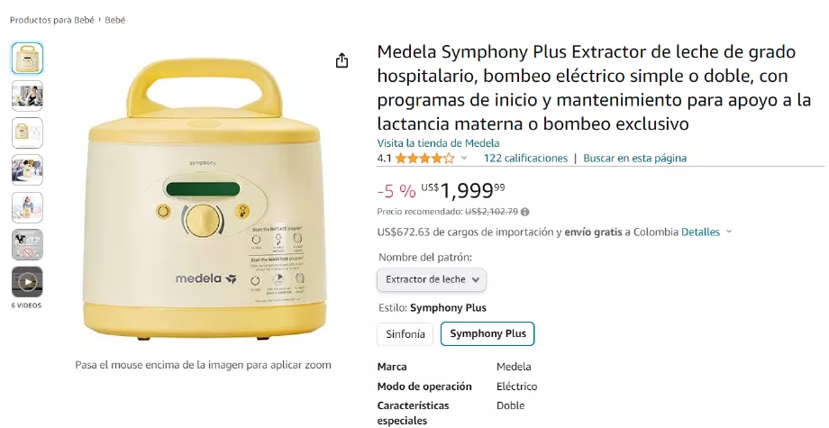 Ce type de tire-lait est souvent utilisé dans les centres médicaux. (Amazone)