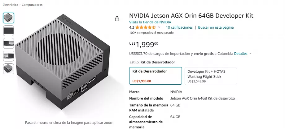 Ce kit de développement est conçu pour les personnes souhaitant réaliser des projets avec l'IA. (Amazone)