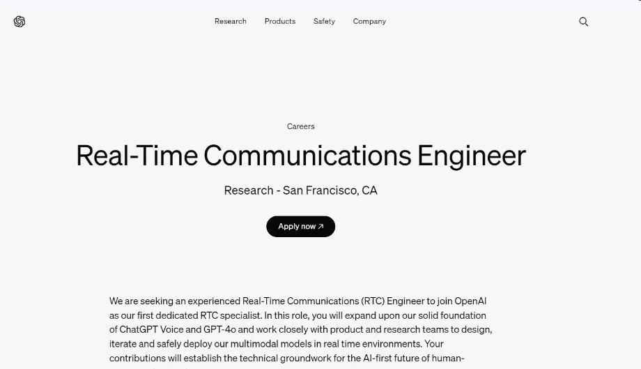 OpenAI recherche un ingénieur pour GPT-4o. (OpenAI)