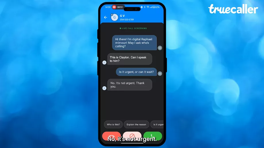 Grâce à l'intelligence artificielle, l'application répondra aux appels des utilisateurs pour éviter les contenus spam. (Vrai appelant)