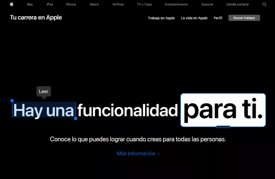 Apple dispose de sa propre plateforme pour publier ses offres d'emploi. (Manzana)