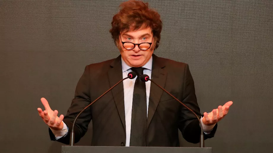 Javier Milei lors de sa présentation au Conseil interaméricain de commerce et de production