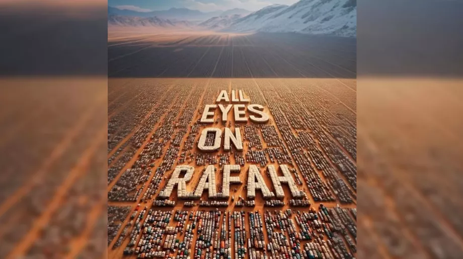 L'expression « Tous les yeux rivés sur Rafah » est devenue un slogan sur les réseaux sociaux. (X/@Al__Quraan) (X/@Al__Quraan)