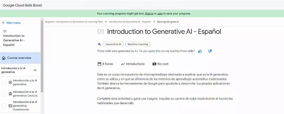 Aucun des cours d'IA de Google n'est payant. (Google)