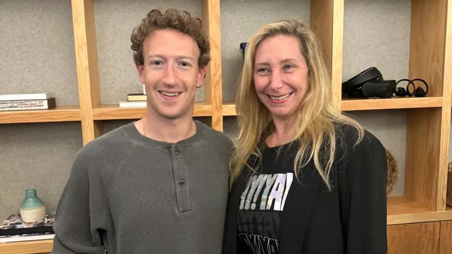 Karina Milei et Mark Zuckerberg lors de la réunion dans les bureaux Meta à Palo Alto