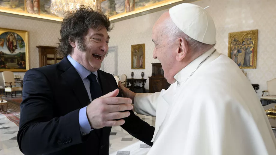 Javier Milei et le pape François lors de la visite du président argentin au Vatican en février