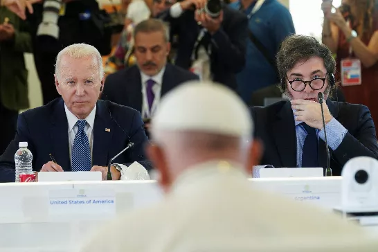 L'intimité de l'événement du G7 où Javier Milei a salué le pape François, Joe Biden et a parlé d'intelligence artificielle