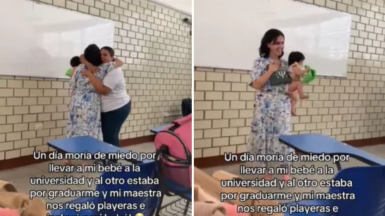 Une enseignante gagne l'affection d'Internet après avoir offert un cadeau spécial à son élève qui est maintenant mère | VIDÉO