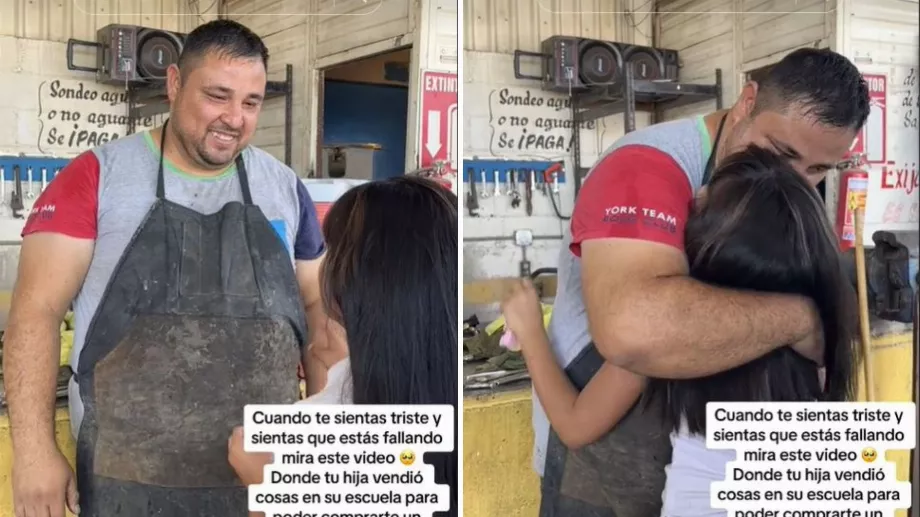 L'homme a failli pleurer en entendant les paroles de son premier-né. (TikTok @airamachado_mua)