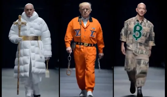 Défilé de mode avec le pape François, Donald Trump, Elon Musk, Bezos et d'autres célébrités