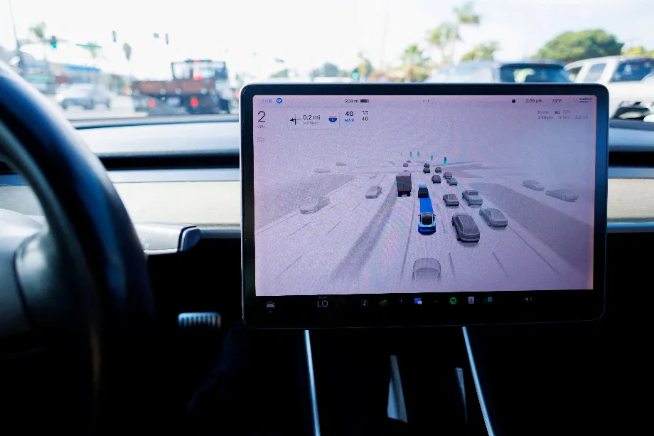 William Stein, analyste de Truist Securities, a testé un véhicule Tesla et a failli avoir un accident. (REUTERS/Mike Blake)