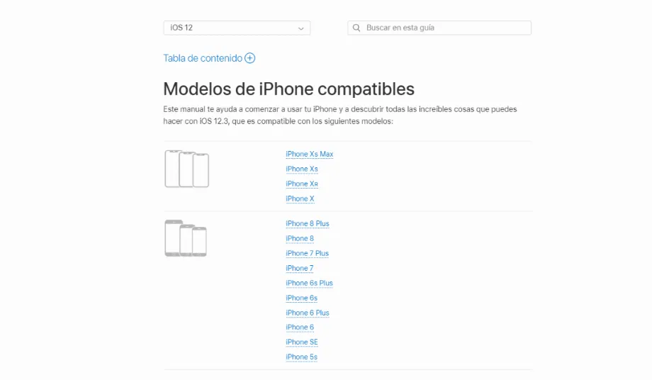 Liste officielle d'Apple des modèles d'iPhone avec support pour iOS 12. (Apple)