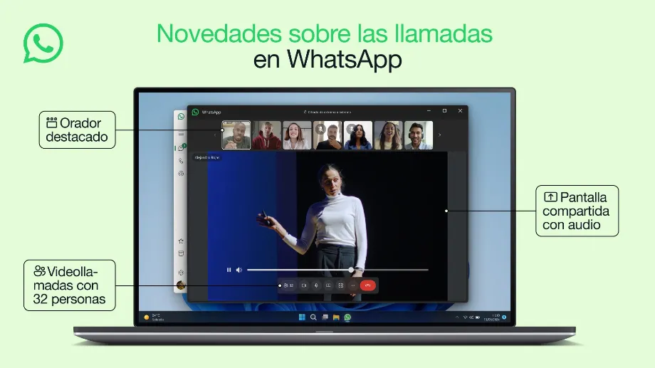 Avec le haut-parleur en vedette, les utilisateurs ne vont pas perdre de vue qui intervient lors de la vidéoconférence. (WhatsApp)