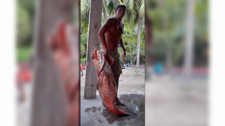 Jhonnathan Rodríguez dans l'un de ses travaux en tant que pêcheur