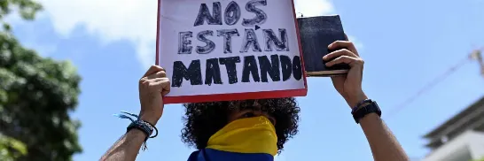 Les photos de la marche d'opposition au Venezuela contre la fraude électoral du chavisme.