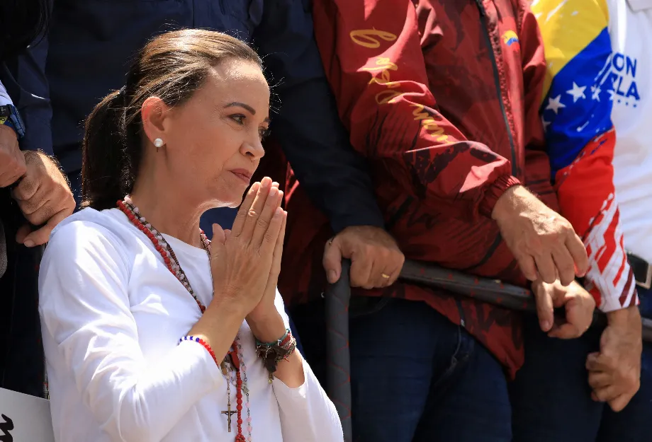 María Corina Machado a remercié le soutien de la communauté internationale (REUTERS/Maxwell Briceño)