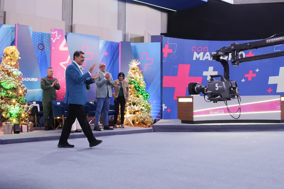 El presidente venezolano Nicolás Maduro en su programa semanal de televisión. EFE/Prensa Miraflores