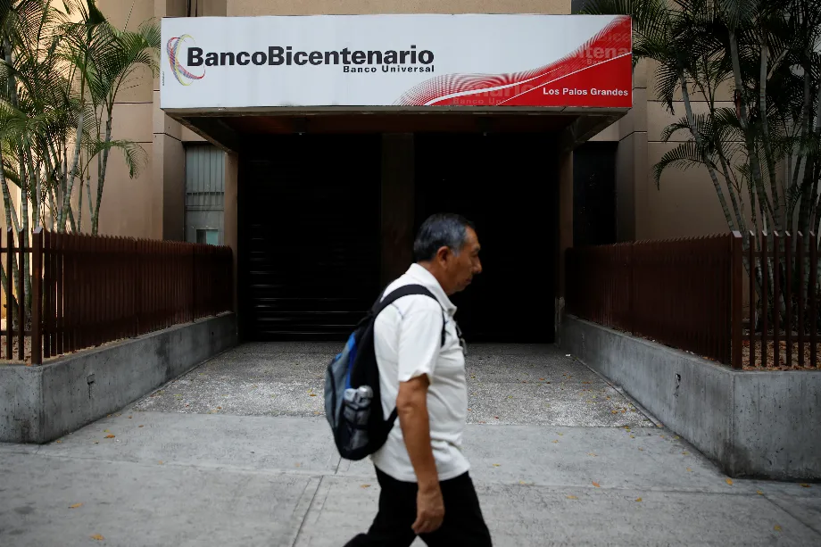 La Banque Bicentenaire, à Caracas, fut l'une des entités bancaires d'État qui ont engagé Ex Clé au Venezuela (REUTERS)