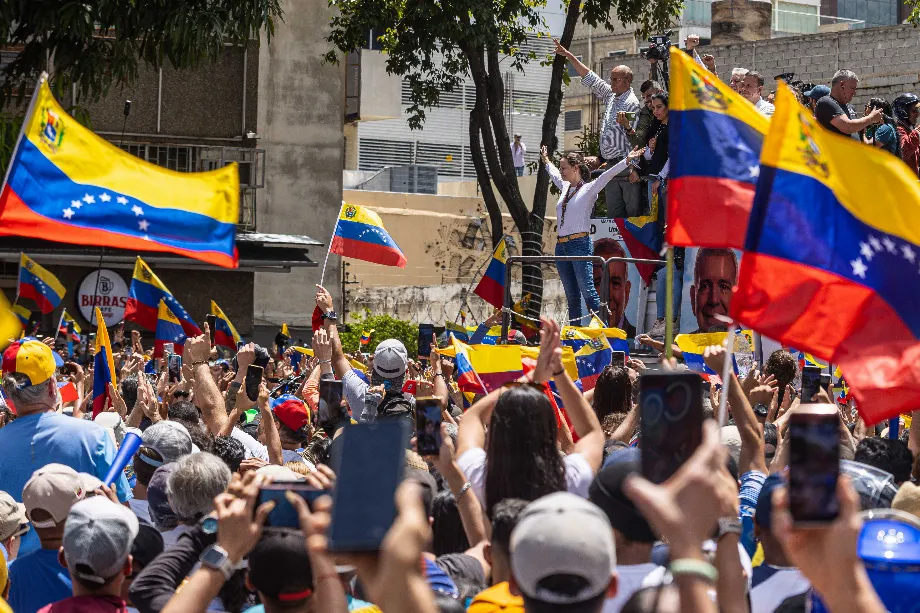 Image d'archive des manifestations que l'opposition vénézuélienne a organisées après les élections présidentielles du 28 juillet, dirigées par la leader María Corina Machado. EFE/ Henry Chirinos 