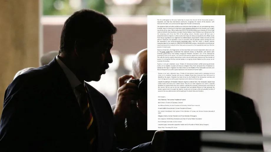 La lettre parle de la preuve qu'Edmundo González a effectivement triomphé lors des élections vénézuéliennes - crédit réseaux sociaux/X