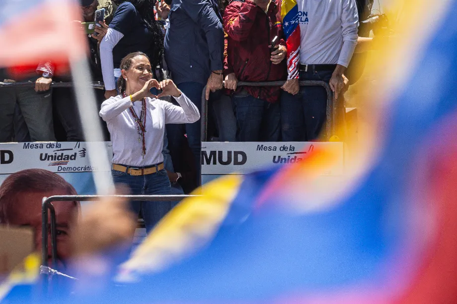 Photographie de la dirigeante de l'opposition du Venezuela María Corina Machado. EFE/ Henry Chirinos 
