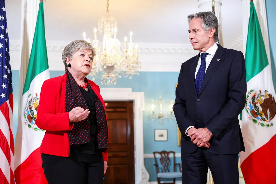Antony Blinken avec Alicia Bárcena lors d'une rencontre en juillet (REUTERS/Amanda Andrade-Rhoades)