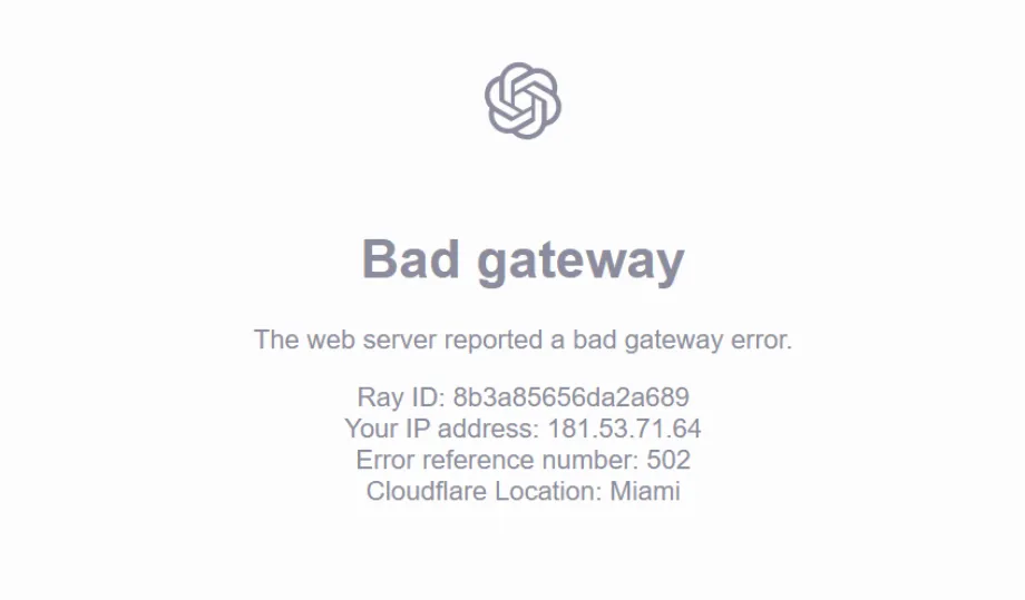 Le site web de ChatGPT ne fonctionne pas. (ChatGPT)